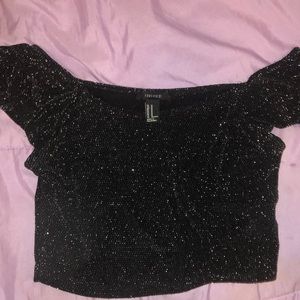 Black party off shoulder shirt